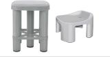 MILTON Mega Hardy Stool 18" Height + Backrest Stool Stool (Silver, Pre-assembled)