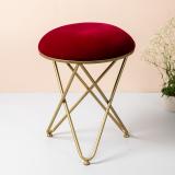 nestroots Ottoman Pouffes Metal Standard Stool Living & Bedroom Stool (Maroon, Pre-assembled)