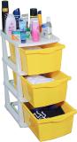 PARASNATH Boxo 3 Layer (Yellow) Multi-Purpose Modular Drawer Storage System for Home Plastic Free Standing Cabinet (Finish Color - Yellow, Door Type- Framed Sliding, DIY(Do-It-Yourself))