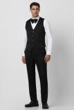 VAN HEUSEN Men Black Solid Skinny Fit Party Five Piece Suit Solid Men Suit