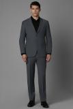 LOUIS PHILIPPE Men Grey Slim Fit Textured Formal Two Piece Suit Solid Men Suit