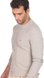 TOMMY HILFIGER Printed Round Neck Casual Men Beige Sweater