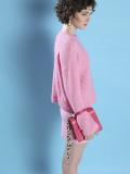 VERO MODA Solid Round Neck Casual Women Pink Sweater