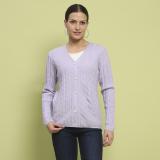 MADAME Solid V Neck Casual Women Purple Sweater