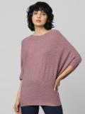 ONLY Solid Round Neck Casual Women Pink Sweater