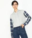 FOREVER 21 Full Sleeve Checkered, Solid Women Sweatshirt