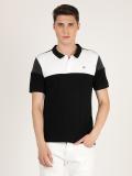 Wrangler Colorblock Men Polo Neck Black T-Shirt