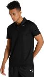 PUMA Solid Men Polo Neck Black T-Shirt