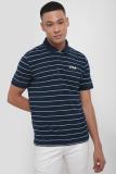 Allen Solly Striped Men Polo Neck Dark Blue T-Shirt