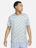 NIKE Printed Men Round Neck Blue T-Shirt