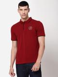 LEE Solid Men Polo Neck Red T-Shirt