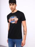 LEE Printed Men Round Neck Black T-Shirt