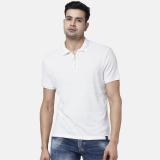 PEOPLE Solid Men Polo Neck White T-Shirt