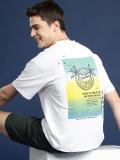 Mast & Harbour Printed Men Round Neck White T-Shirt