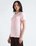 TOMMY HILFIGER Solid Women Crew Neck Pink T-Shirt