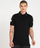 KILLER Colorblock Men Polo Neck Black T-Shirt