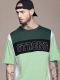 Moda Rapido Colorblock Men Round Neck Green T-Shirt