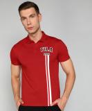 FILA Printed Men Polo Neck Red T-Shirt