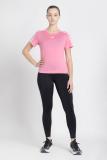 ADIDAS Striped Women Crew Neck Pink T-Shirt