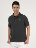 Wrangler Solid Men Polo Neck Grey T-Shirt