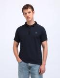 FLYING MACHINE Solid Men Polo Neck Blue T-Shirt