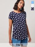 NEXT Printed Women Round Neck Navy Blue T-Shirt