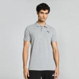 PUMA Self Design Men Polo Neck Grey T-Shirt