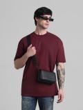 JACK & JONES Solid Men Round Neck Maroon T-Shirt