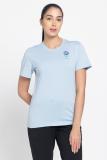 ADIDAS Printed Women Crew Neck Blue T-Shirt