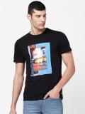 LEE Solid Men Round Neck Black T-Shirt