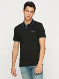 Pepe Jeans Solid Men Polo Neck Black T-Shirt