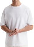 London Hills Solid Men Round Neck White T-Shirt