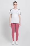 ADIDAS Striped Women Crew Neck White T-Shirt