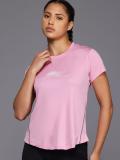 HRX by Hrithik Roshan Solid Women Round Neck Pink T-Shirt