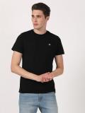 Wrangler Solid Men Round Neck Black T-Shirt