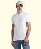 JACK & JONES Solid Men Polo Neck White T-Shirt