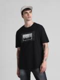 JACK & JONES Printed Men Round Neck Black T-Shirt