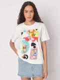 VERO MODA Graphic Print Women Round Neck White T-Shirt