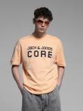 JACK & JONES Printed Men Round Neck Beige T-Shirt