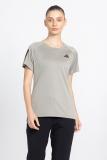 ADIDAS Printed Women Round Neck Silver T-Shirt