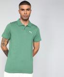 PUMA Solid Men Polo Neck Green T-Shirt