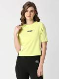 Pepe Jeans Colorblock Women Crew Neck Yellow T-Shirt