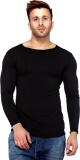 Tinted Solid Men Round Neck Black T-Shirt