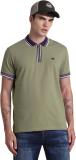 JACK & JONES Solid Men Polo Neck Green T-Shirt