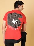 Wrangler Printed Men Round Neck Red T-Shirt