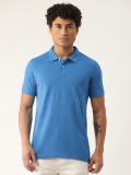 PARX Solid Men Polo Neck Blue T-Shirt