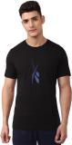 REEBOK Printed Men Round Neck Black T-Shirt