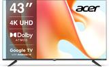 Acer G plus Series 108 CM (43 inch) Ultra HD (4K) LED Smart Google TV with (black) 2024 Model AR43UDGGR2851AD