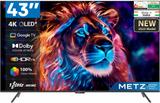 Metz Frameless 108 cm (43 inch) QLED Ultra HD (4K) Smart Google TV 2025 Edition with Dolby Vision, HDR 10+ HLG, Dolby Atmos, HSR-120Hz Refresh Rate, MEMC, ALLM, VRR, Micro Border Design, 32GB Storage 43QP425G