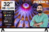Foxsky 80 cm (32 inch) QLED HD Ready Smart Google TV with Voice Search with Remote 32FS-GOOGLE LED TV